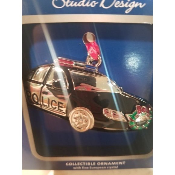 European Crystal Ornament Police Car by Studio Design‎ New - Picture 3 of 3